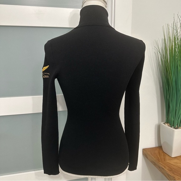 Ralph Lauren Blue Label 100% Wool Turtleneck
Sweater Small Navy Blue Eagle Crest - Picture 12 of 12